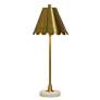 2_Tamara Day Daphne 26"H White Marble Table Lamp With Polished Brass Shade more views