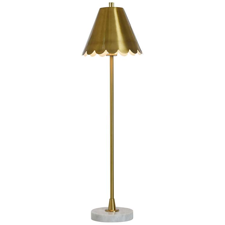 Image 2 Tamara Day Daphne 36"H White Marble Table Lamp With Brass Shade more views