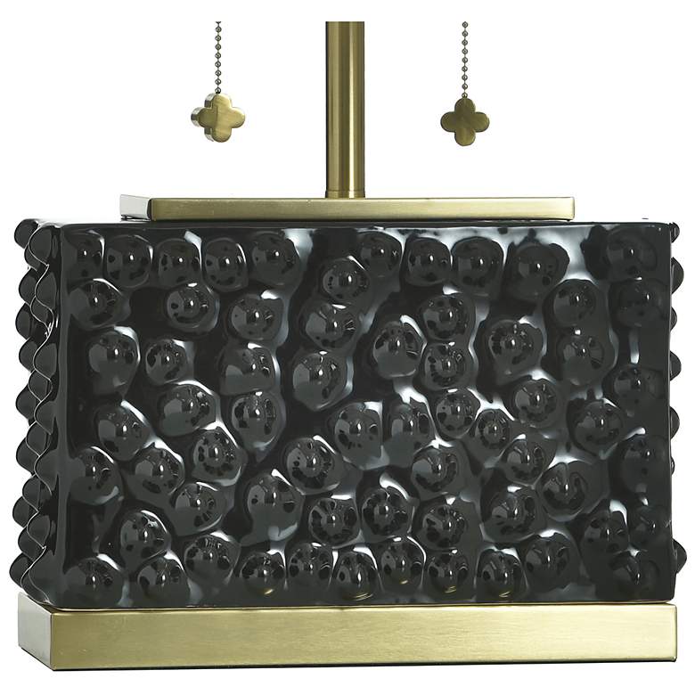 Image 4 Tamara Day Edmund 21" High Glossy Black Table Lamp With Off-White Shade more views
