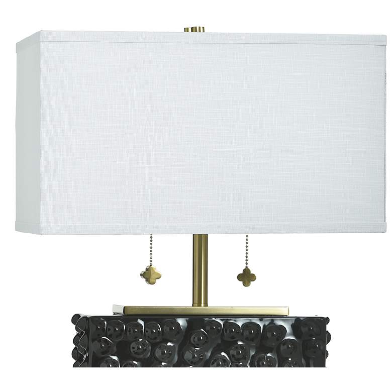 Image 5 Tamara Day Edmund 21" High Glossy Black Table Lamp With Off-White Shade more views