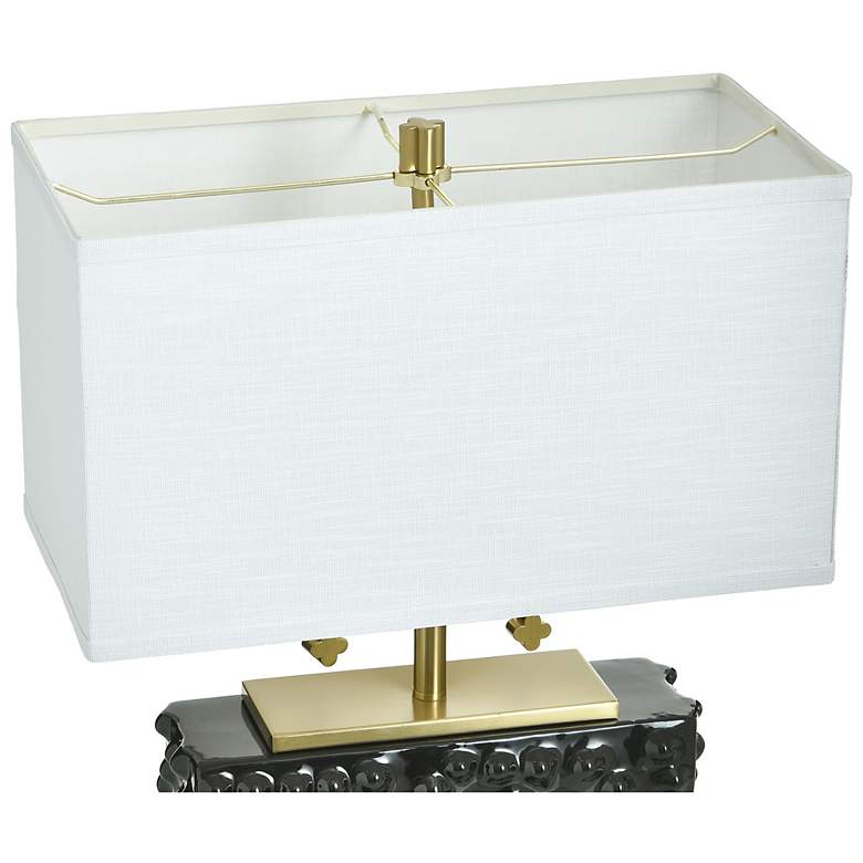 Image 6 Tamara Day Edmund 21" High Glossy Black Table Lamp With Off-White Shade more views