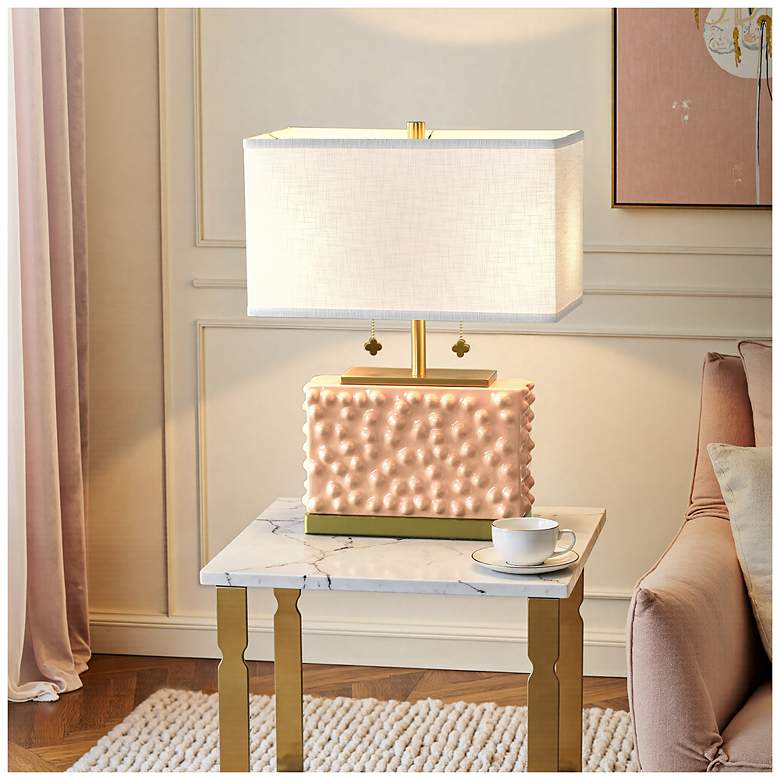 Image 1 Tamara Day Edmund 21" High Pearl Blush Table Lamp With Off-White Shade