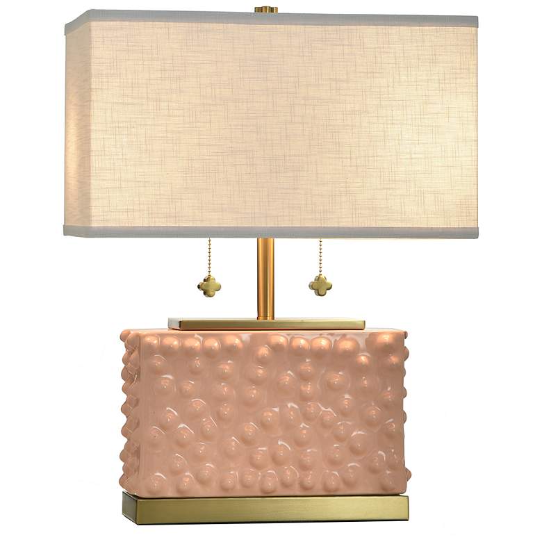Image 3 Tamara Day Edmund 21" High Pearl Blush Table Lamp With Off-White Shade more views