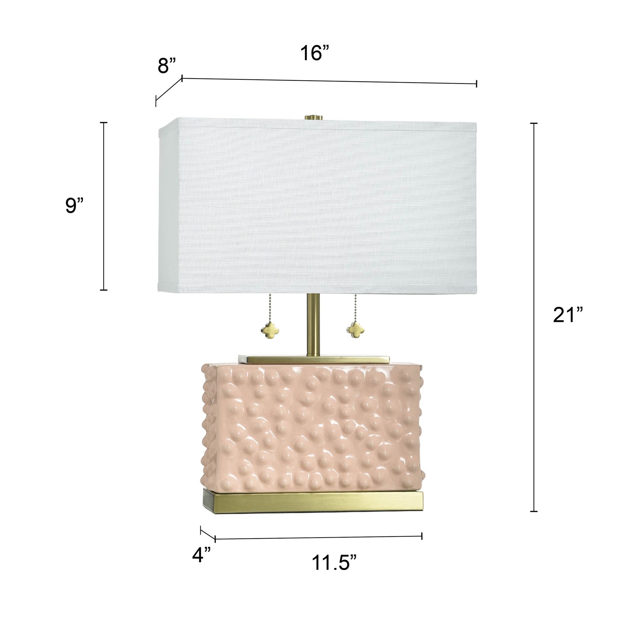 Tamara Day Edmund 21" High Pearl Blush Table Lamp With Off-White Shade