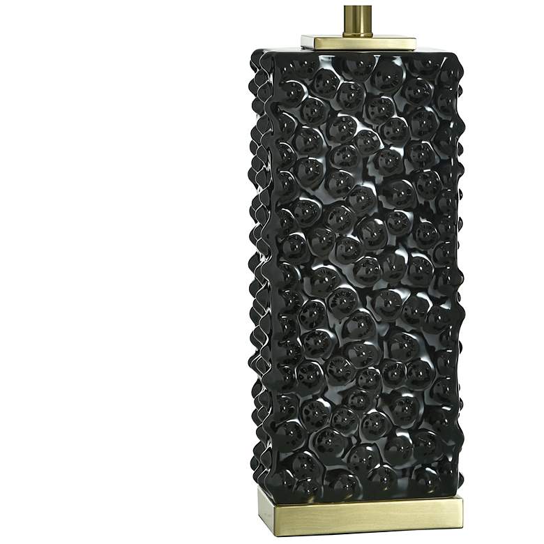 Image 4 Tamara Day Edmund 30"H Brass & Glossy Black Table Lamp With Off-White Shade more views