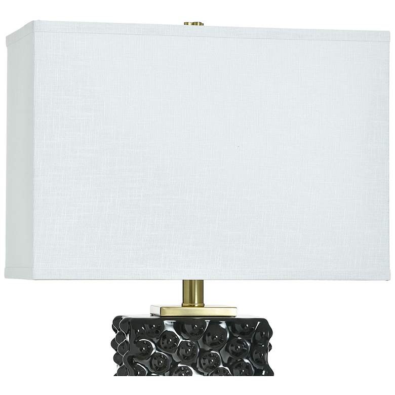 Image 5 Tamara Day Edmund 30"H Brass & Glossy Black Table Lamp With Off-White Shade more views