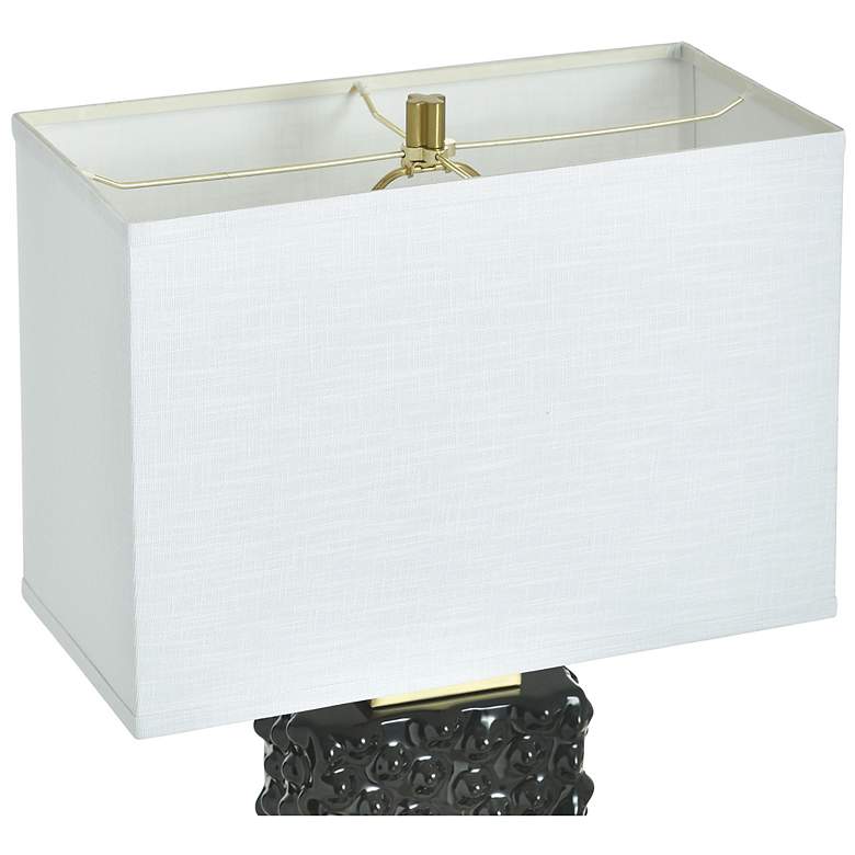 Image 6 Tamara Day Edmund 30"H Brass & Glossy Black Table Lamp With Off-White Shade more views