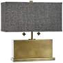 2_Tamara Day Eleanora 17"H Polished Brass Table Lamp With Dark Brown Shade