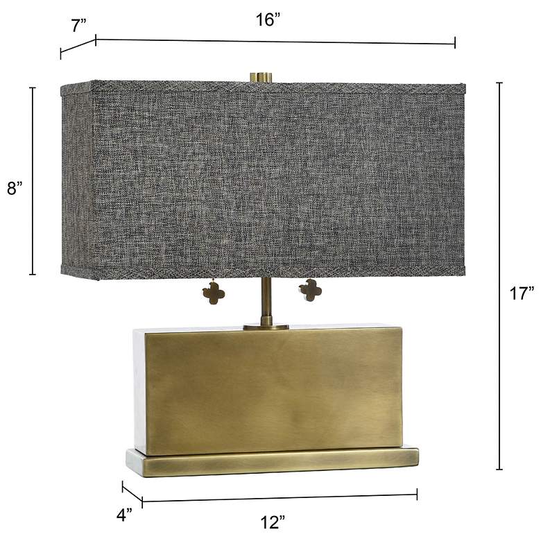 Image 7 Tamara Day Eleanora 17"H Polished Brass Table Lamp With Dark Brown Shade more views