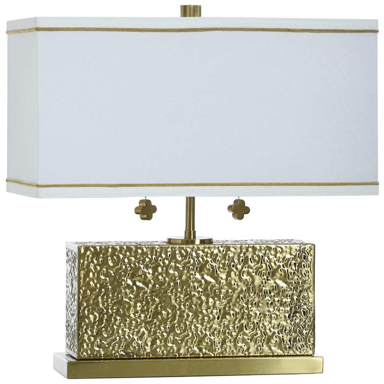 Image 2 Tamara Day Eleanora 17" High Hammered Steel Table Lamp With Off-White Shade