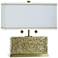 Tamara Day Eleanora 17" High Hammered Steel Table Lamp With Off-White Shade