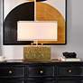 1_Tamara Day Eleanora 17" High Hammered Steel Table Lamp With Off-White Shade