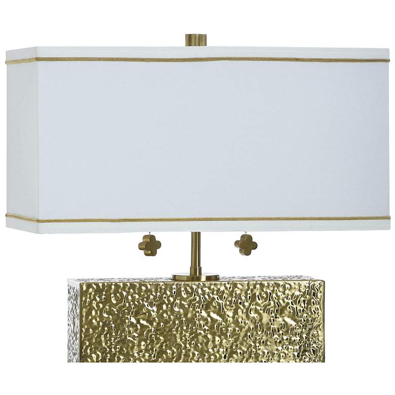 Image 5 Tamara Day Eleanora 17" High Hammered Steel Table Lamp With Off-White Shade more views