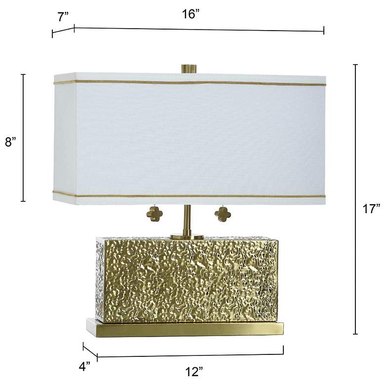 Image 7 Tamara Day Eleanora 17" High Hammered Steel Table Lamp With Off-White Shade more views
