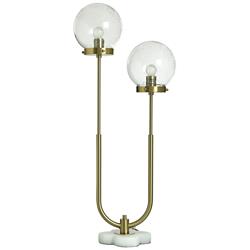 Tamara Day Eloise 36"H Brass & White Table Lamp With Seeded Globes