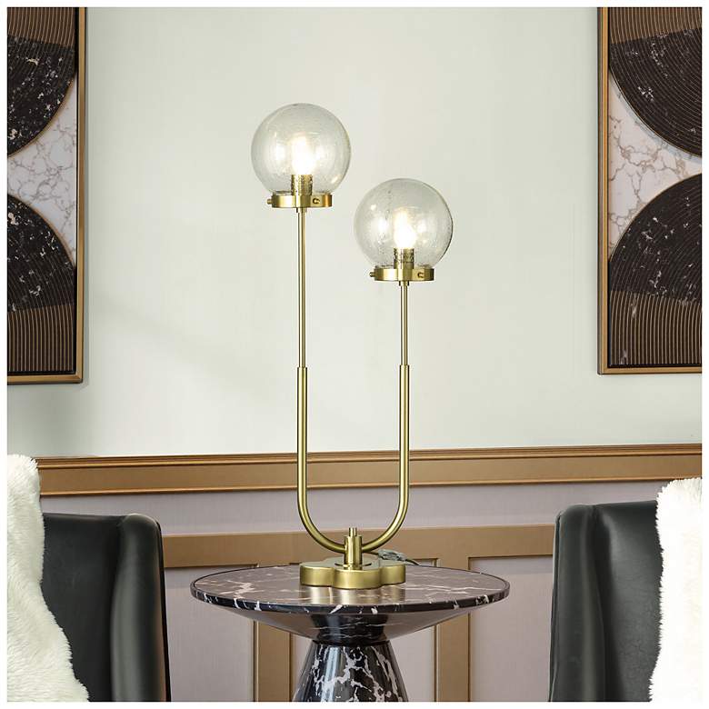 Image 1 Tamara Day Eloise 36"H Polished Brass Table Lamp With Seeded Globes