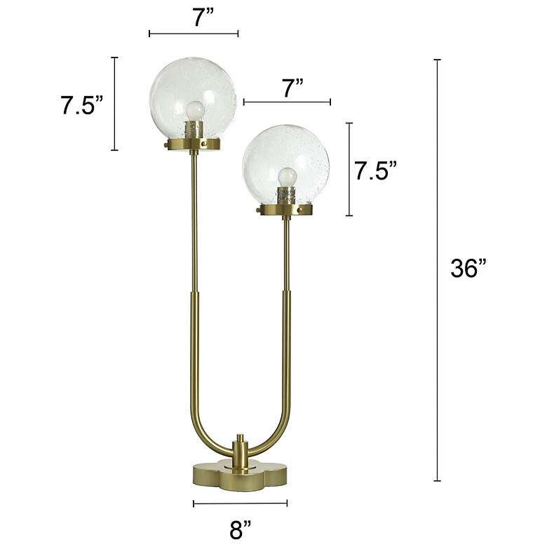 Image 7 Tamara Day Eloise 36"H Polished Brass Table Lamp With Seeded Globes more views