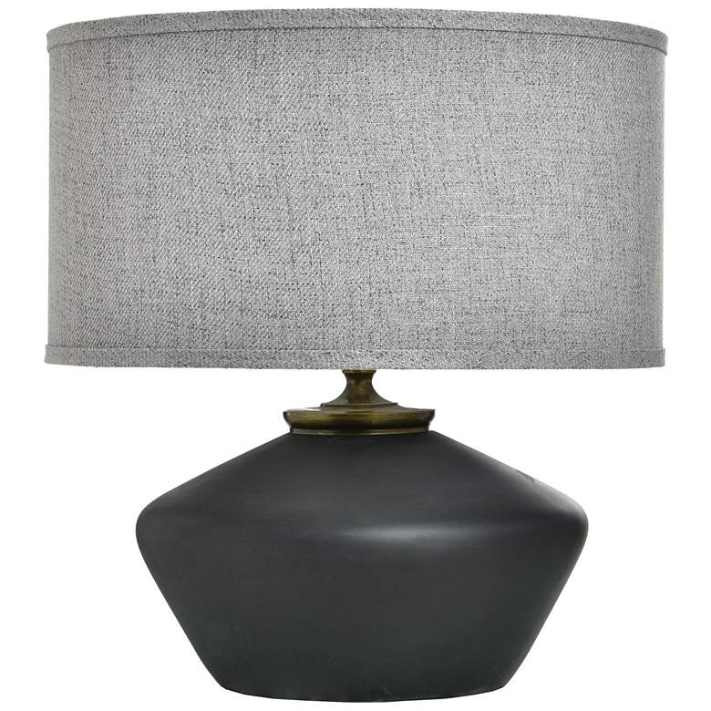 Image 2 Tamara Day Gwendolyn 18" High Matte Black Table Lamp With Grey Shade