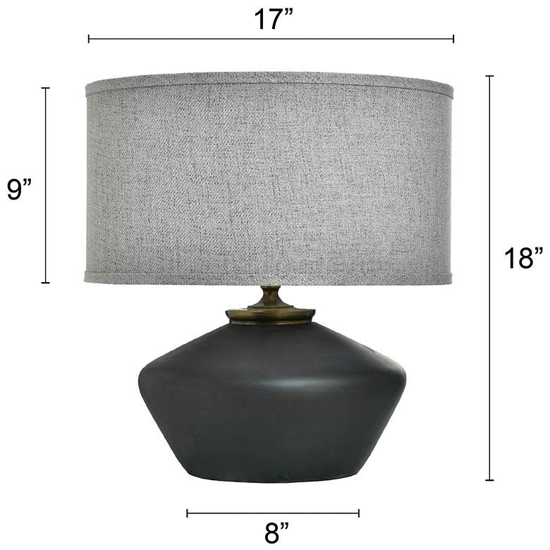 Image 7 Tamara Day Gwendolyn 18" High Matte Black Table Lamp With Grey Shade more views