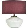 2_Tamara Day Gwendolyn 18" High White & Gold Table Lamp With Burgundy Shade