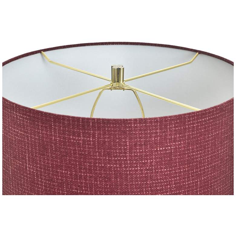 Image 6 Tamara Day Gwendolyn 18" High White & Gold Table Lamp With Burgundy Shade more views