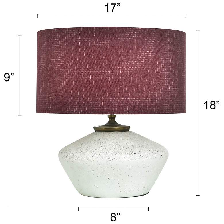 Image 7 Tamara Day Gwendolyn 18" High White & Gold Table Lamp With Burgundy Shade more views