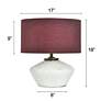 7_Tamara Day Gwendolyn 18" High White & Gold Table Lamp With Burgundy Shade more views