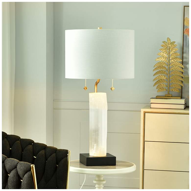 Image 1 Tamara Day Jasper 32" High Black & White Table Lamp With Light Grey Shade