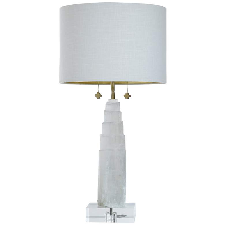 Image 1 Tamara Day Jasper 32" High White & Clear Table Lamp With Light Grey Shade