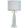 Tamara Day Jasper 32" High White & Clear Table Lamp With Light Grey Shade