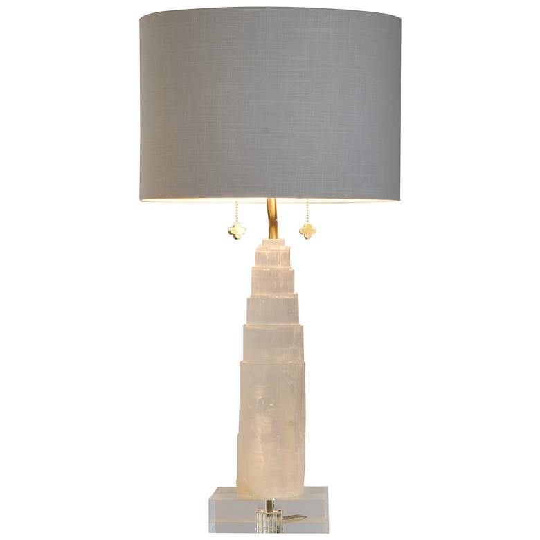Image 2 Tamara Day Jasper 32" High White & Clear Table Lamp With Light Grey Shade more views