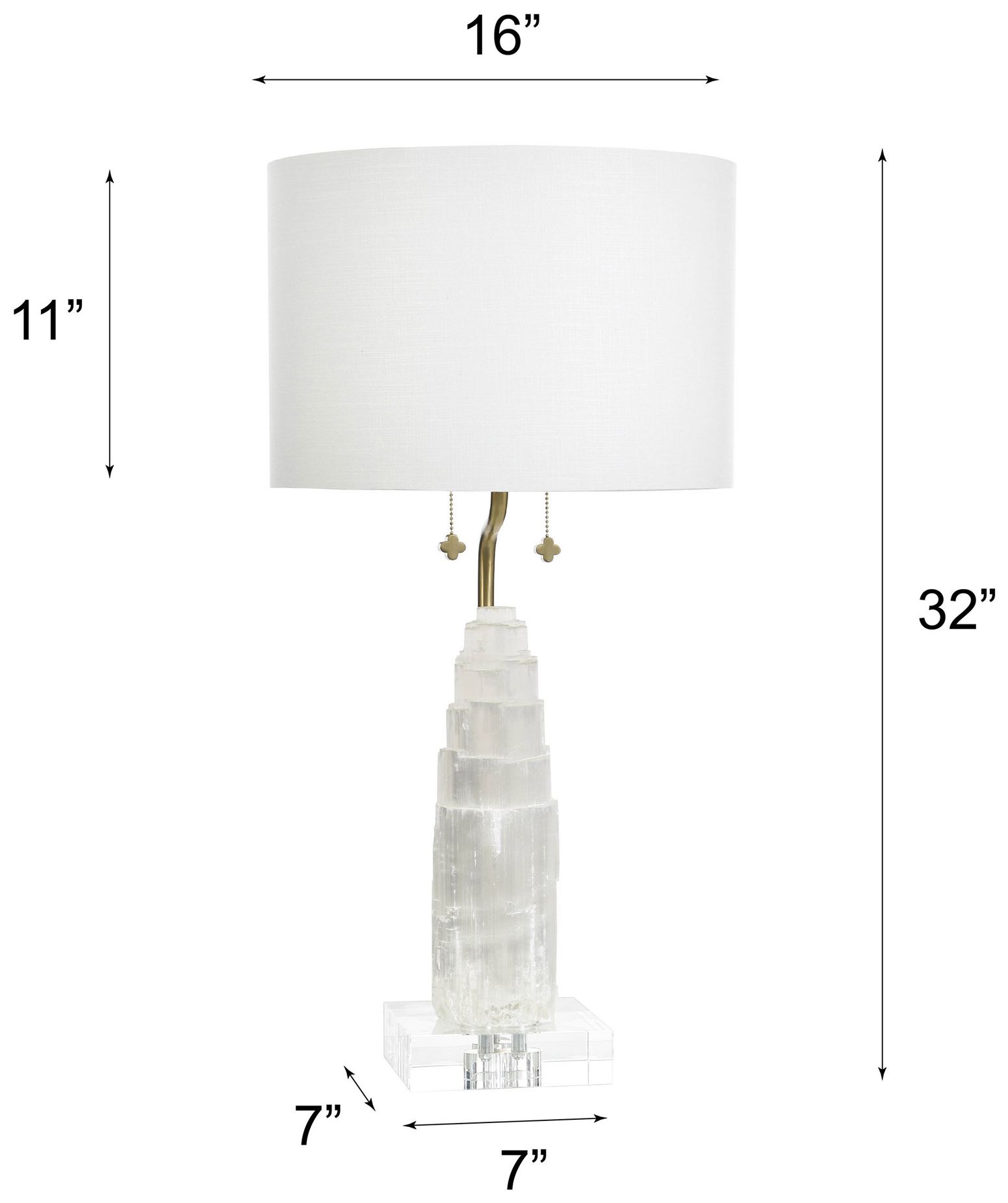 Tamara Day Jasper 32" High White & Clear Table Lamp With Light Grey Shade