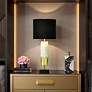 1_Tamara Day Jasper 33"H Black, White & Gold Leaf Table Lamp With Black Shade