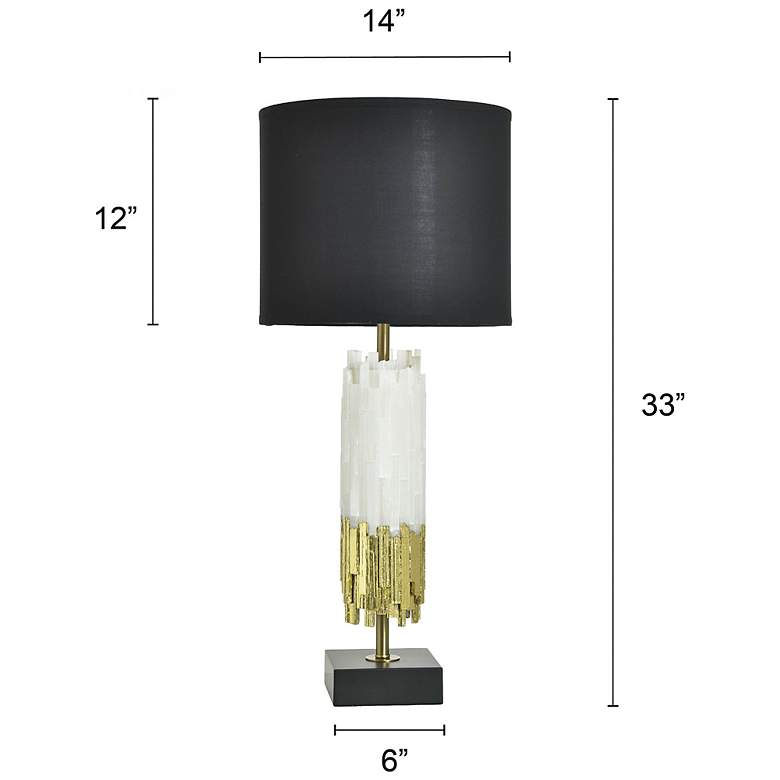Image 7 Tamara Day Jasper 33"H Black, White & Gold Leaf Table Lamp With Black Shade more views