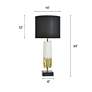 7_Tamara Day Jasper 33"H Black, White & Gold Leaf Table Lamp With Black Shade more views