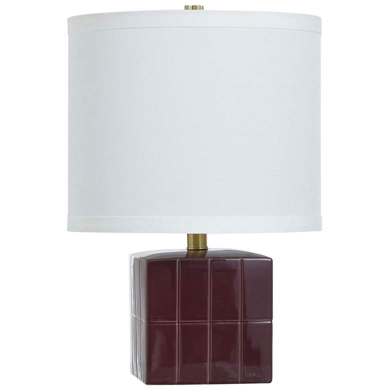 Image 1 Tamara Day Matilda 18" High Burgundy Table Lamp With Off-White Shade