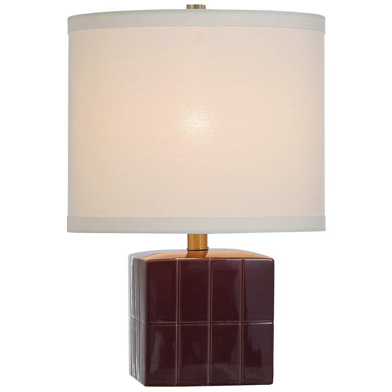 Image 2 Tamara Day Matilda 18" High Burgundy Table Lamp With Off-White Shade more views