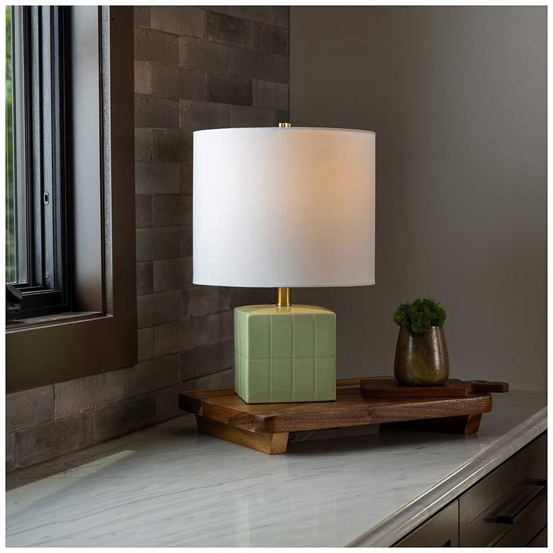 Image 1 Tamara Day Matilda 18" High Mint Table Lamp With Off-White Shade