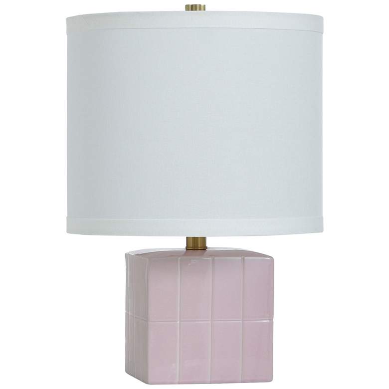 Image 1 Tamara Day Matilda 18" High Pink Peony Table Lamp With Off-White Shade