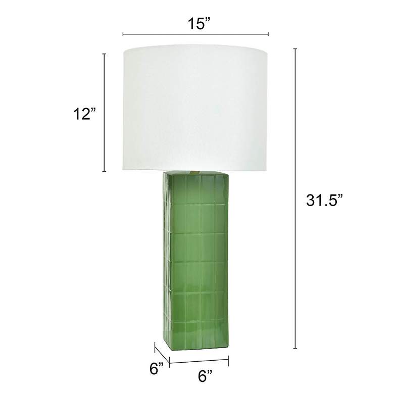 Image 7 Tamara Day Matilda 31" High Green Table Lamp With Off-White Shade more views