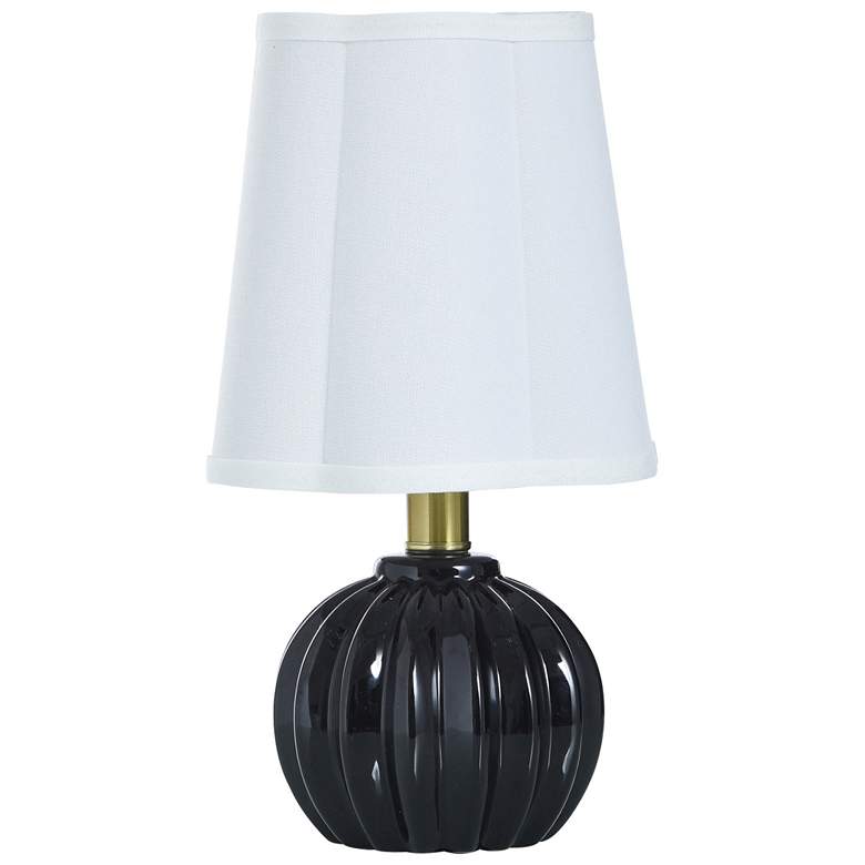 Image 1 Tamara Day Ophelia 12.5" High Glossy Black Table Lamp With Off-White Shade