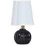 1_Tamara Day Ophelia 12.5" High Glossy Black Table Lamp With Off-White Shade