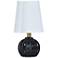 Tamara Day Ophelia 12.5" High Glossy Black Table Lamp With Off-White Shade