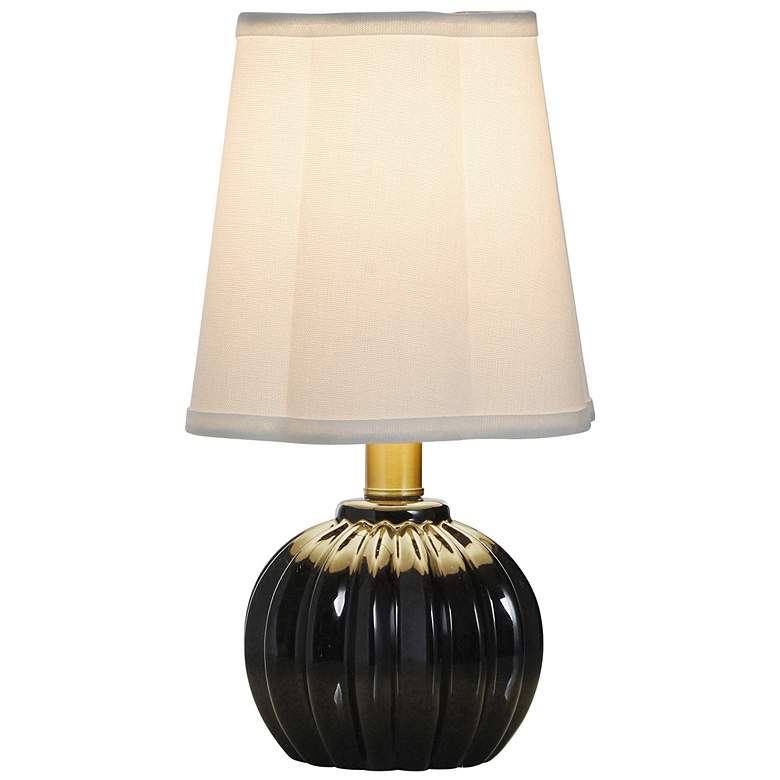 Image 2 Tamara Day Ophelia 12.5" High Glossy Black Table Lamp With Off-White Shade more views
