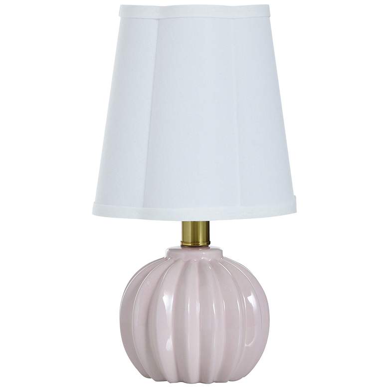 Image 1 Tamara Day Ophelia 12.5" High Pink Peony Table Lamp With Off-White Shade