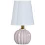 1_Tamara Day Ophelia 12.5" High Pink Peony Table Lamp With Off-White Shade