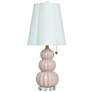 2_Tamara Day Ophelia 26"H Small Pink Peony Table Lamp With Off-White Shade