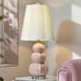 1_Tamara Day Ophelia 26"H Small Pink Peony Table Lamp With Off-White Shade