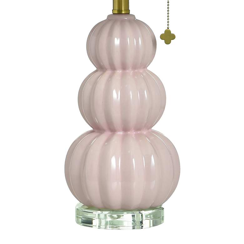 Image 3 Tamara Day Ophelia 26"H Small Pink Peony Table Lamp With Off-White Shade more views