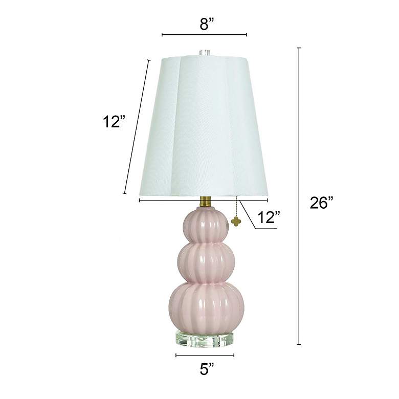 Image 7 Tamara Day Ophelia 26"H Small Pink Peony Table Lamp With Off-White Shade more views